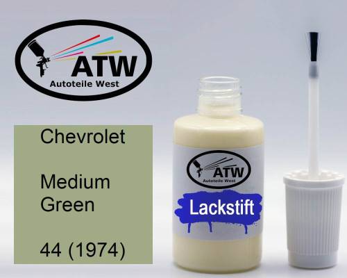 Chevrolet, Medium Green, 44 (1974): 20ml Lackstift, von ATW Autoteile West.